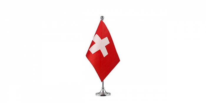 Flag for table, Swiss, 15X22.5cm.