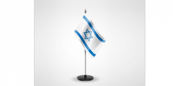 სამაგიდე დროშა ისრაელი, 15X22.5სმ.