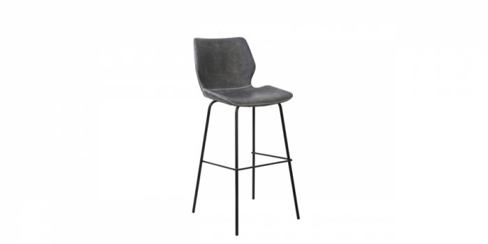 Bar chair with leather gray