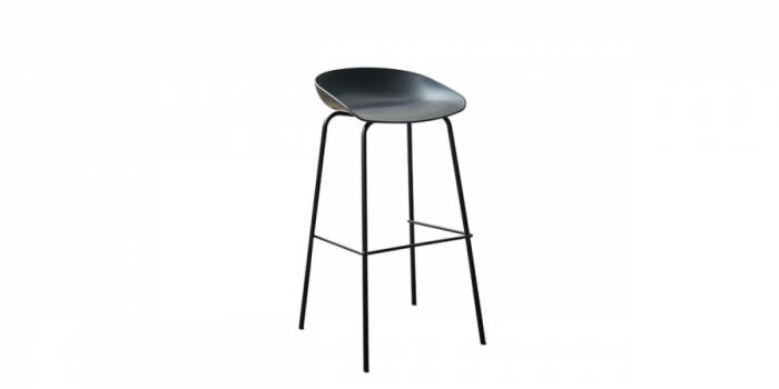 Bar chair with plastic, black
