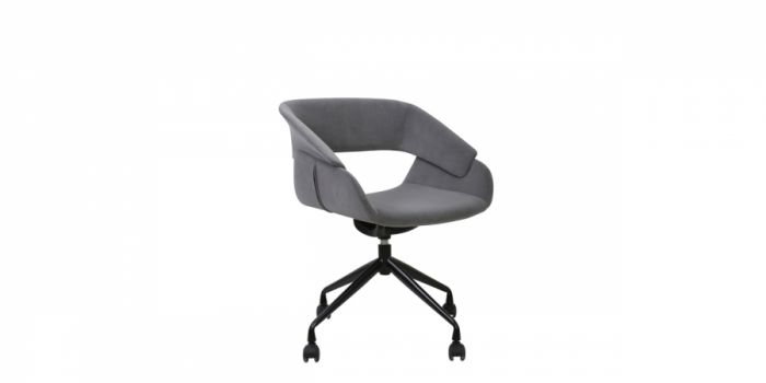 Bar chair with velvet fabric, dark gray