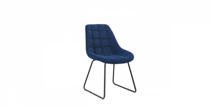 Dining chair with velvet fabric, blue