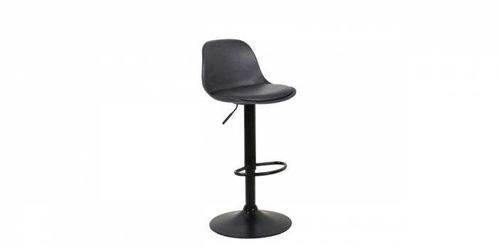 Bar chair with leather, black