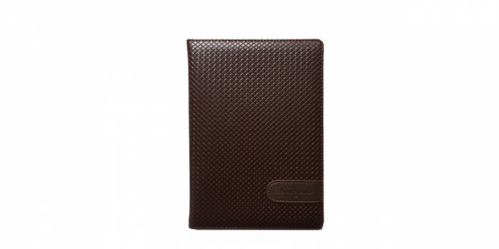 Notebook A5, 80 sheets, with leather cover, side cover