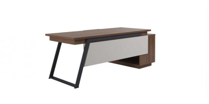 Office desk for manager FLAT LEFT, with left etagere