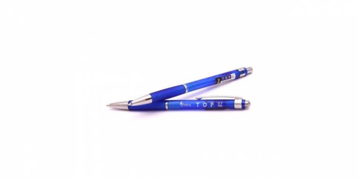 Ballpoint pen, button, blue