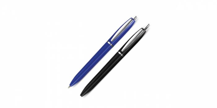 Ballpoint pen, button, blue