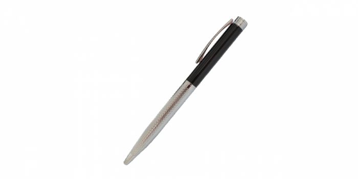 Ballpoint pen, with metal body, blue