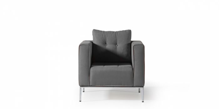 Sofa with 1 seat, black leather