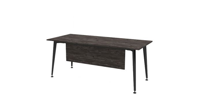 Table, FLOW, metal foot, brown wood / black