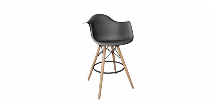 Bar chair with plastic surface, black