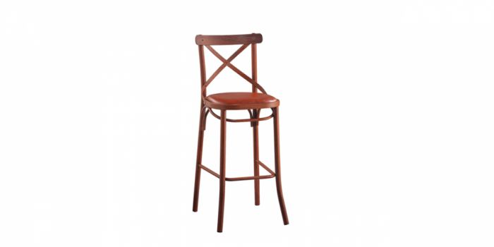 Bar chair with leather surface