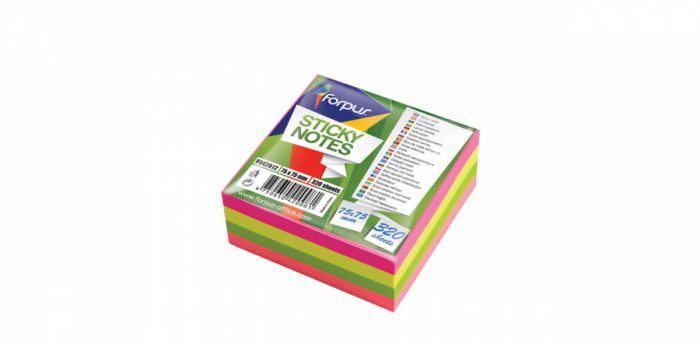 Sticky notes 75x75mm 320 sheets neon