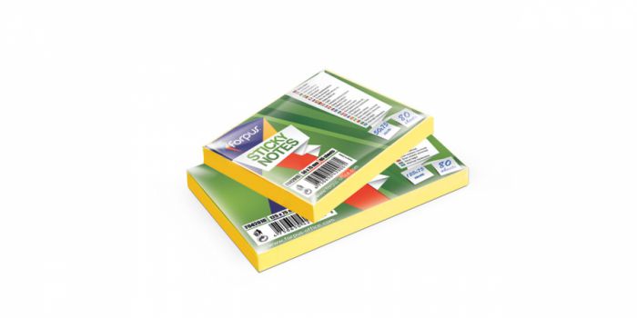 Sticky notes 125x75mm 80 sheets neon yellow