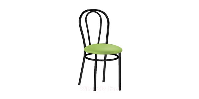 ბარის სკამი TULIPAN BLACK, ღია მწვანე ტყავის ზედაპირით