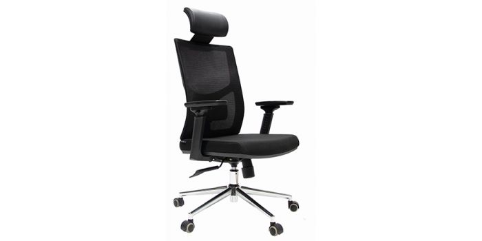 Chair with breathable mesh & nylon foot, Flexible headrest