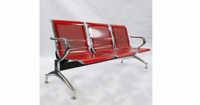 Metal chair waiting, 3-seater