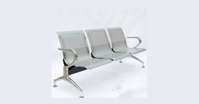 Metal chair waiting, 3-seater
