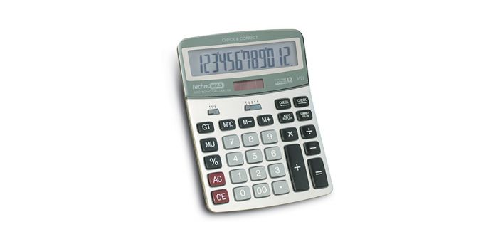 Electronic Calculator 12 digits, Metal panel, Two way power