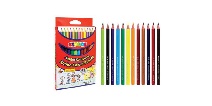Jumbo Color Pencils set of 12 Colours, Globox