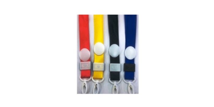 Badge lanyard with plastic clip