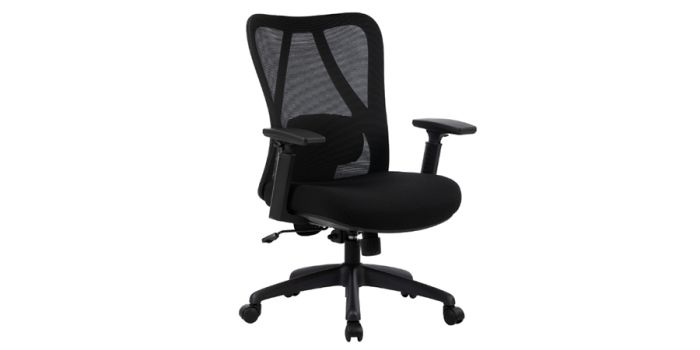 Office chair, black, mesh and fabric surface