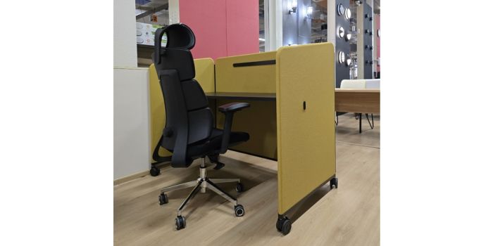 საოფისე პერსონალური მაგიდა, Workstation table ყვითელი/შავი