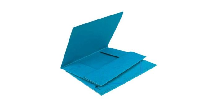Folder A4, cardboard, blue, with two rubber bands, Forpus