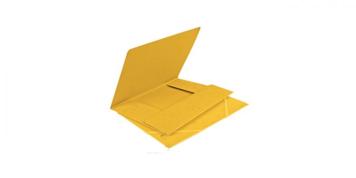 Folder A4, cardboard, yellow, with two rubber bands, Forpus