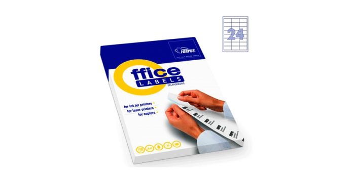 Adhesive label A4, 24 labels, 66х33,8 mm 100 sheets, Forpus