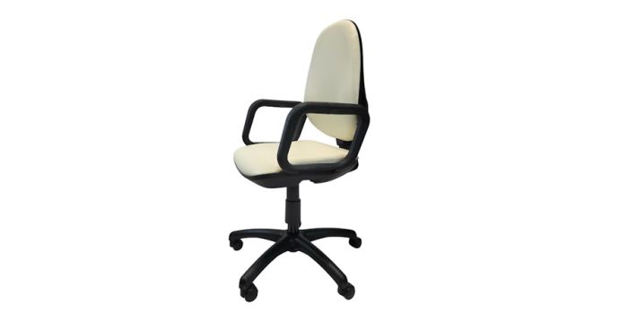 Office chair Comfort, beige leather surface