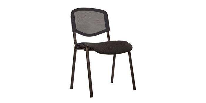 Office chair ISO NET BLACK C11, with black fabric seat and mesh backrest