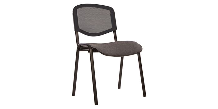 Office chair ISO NET BLACK C38, with gray fabric seat and mesh backrest