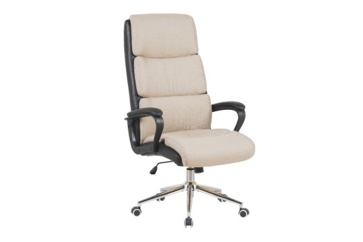 საოფისე სავარძელი,  კრემისფერი ქსოვილის ზედაპირით