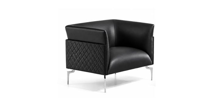 Single-seater sofa, EMPOLI, black leather