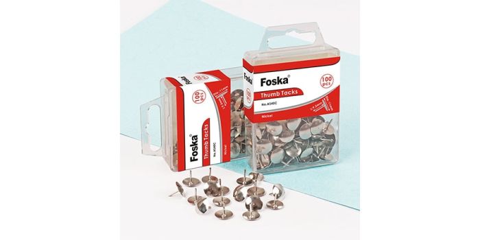 Nickel-plated thumbtacks, 100 per box