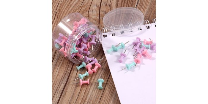 Colored thumb tacks, 23mm, 80 pieces per box