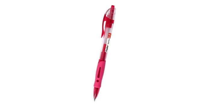Gel pen, 0.5mm, retractable, red