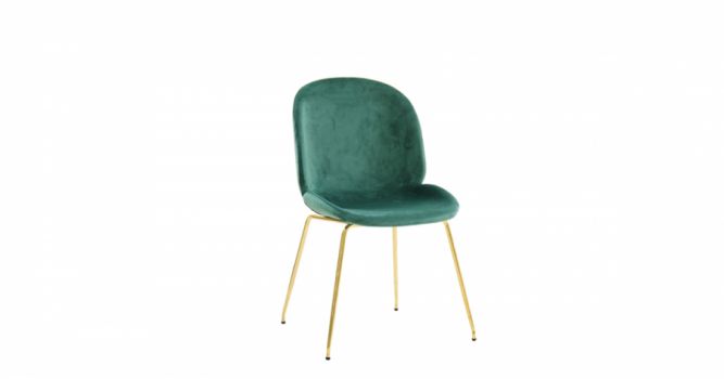 სასადილოს სკამი ნაჭრის ზედაპირით, მწვანე