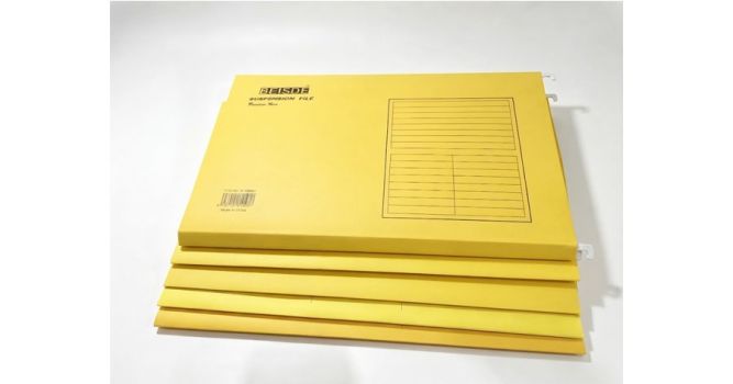 Cardboard suspension file, A4, yellow