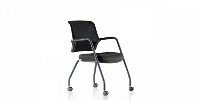 Office chair NET 100C, metallic chrome foot, wheels