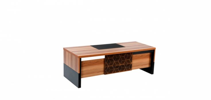Table MITRA, wooden foot, dark walnut / black