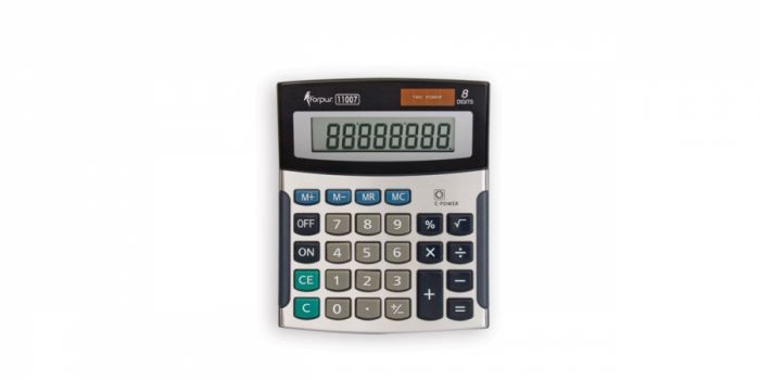 კალკულატორი 8 თანრიგიანი, 13.3x11.2x3.5სმ., ვერცხლისფერი