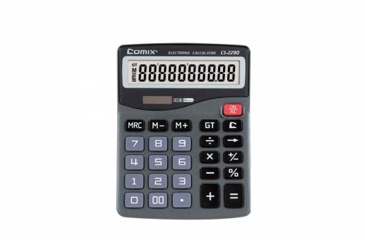 კალკულატორი, 10 თანრიგიანი, 15.8x12x3.5სმ., ნაცრისფერი