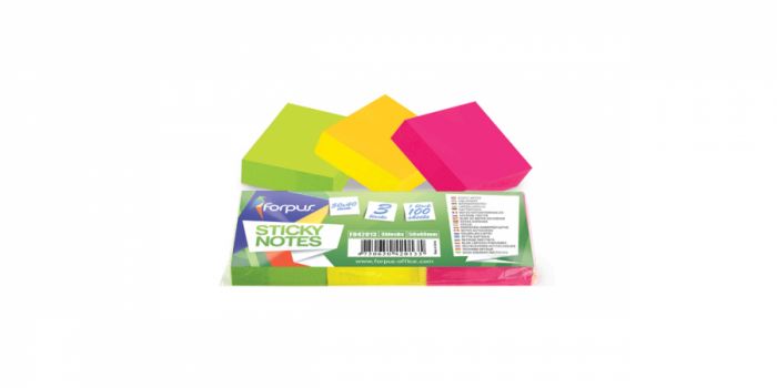 Sticky notes 50x40mm., 3 blocks x100 sheets, neon colors, FO42013, FOP-420135