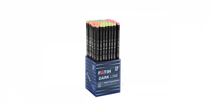 Pencil HB, FATIH DARK LINE, with eraser, wooden body