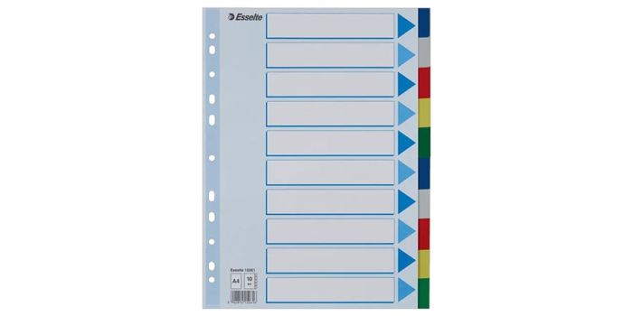 Divider Esselte, A4, 10 colors