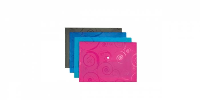Folder Envelope A4, Plastic, with Button, Deli