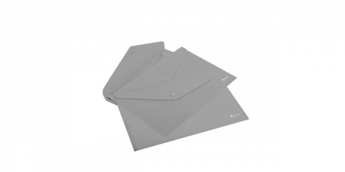 Folder Envelope A4 Plastic, with Button, PREMIER, Gray, Forpus