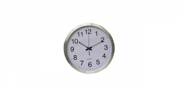 Wall clock aluminum with white surface, Ø40x4.5cm., White